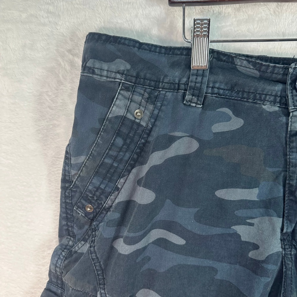 XRAY Jeans Cargo Shorts Mens 36 Blue Camo Multi-Pocket Tactical Utility - Picture 8 of 10